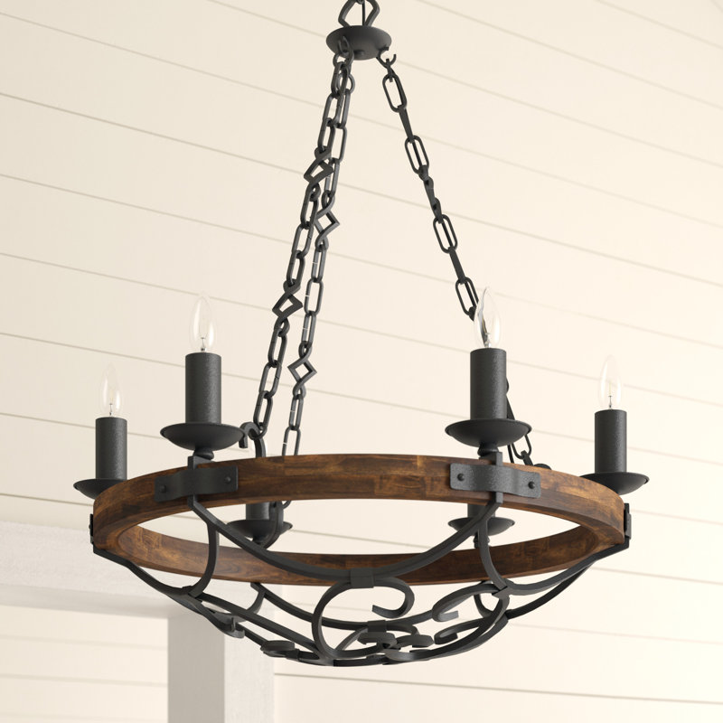 Bacchus 6Light Candle Style Wagon Wheel Chandelier & Reviews Birch Lane